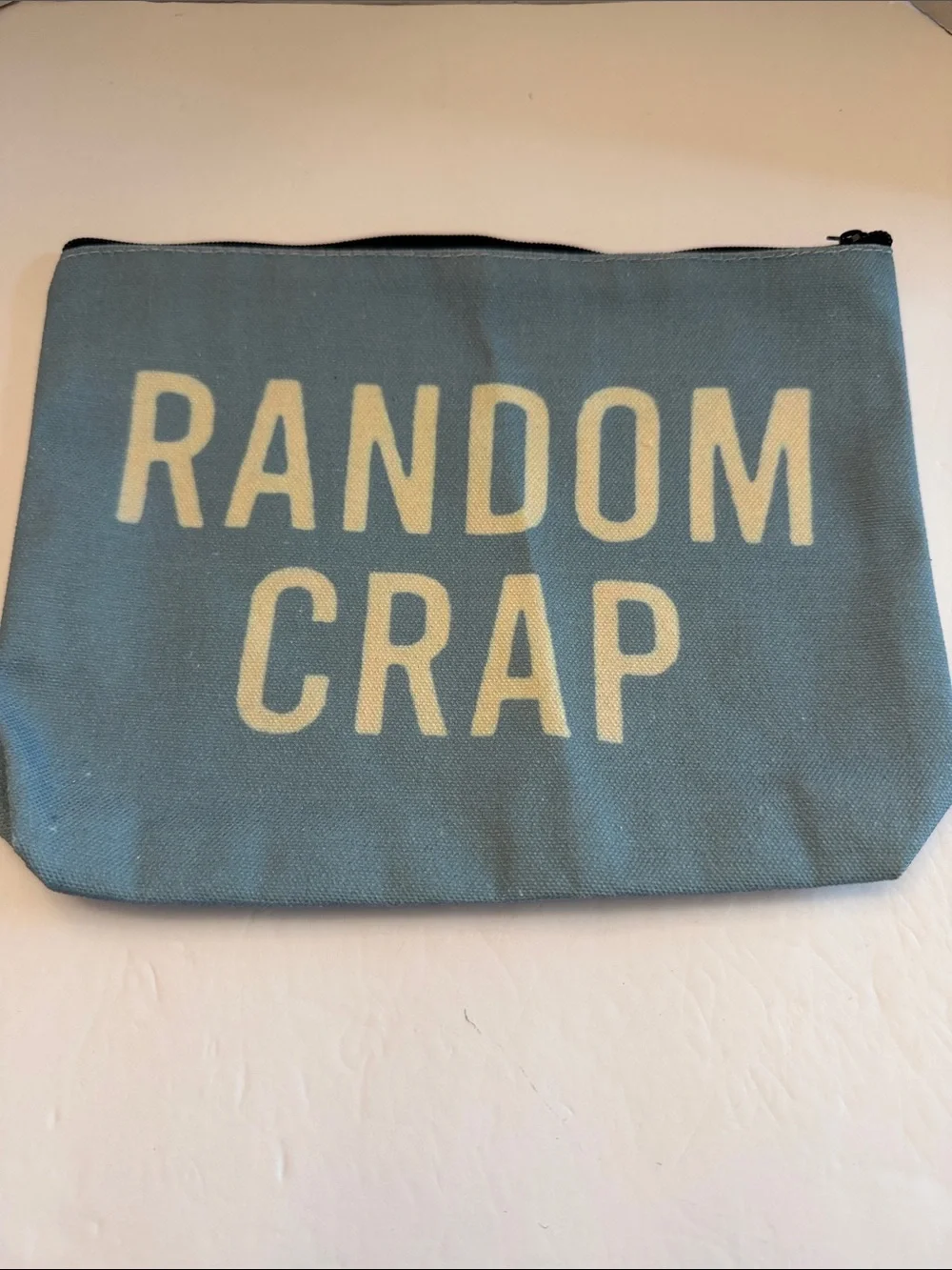 'Random Crap' Canvas Zip Pouch